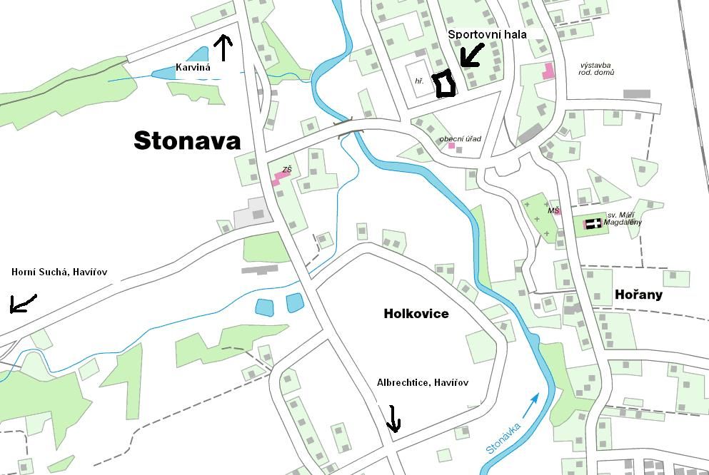 Stonava - detailní mapa